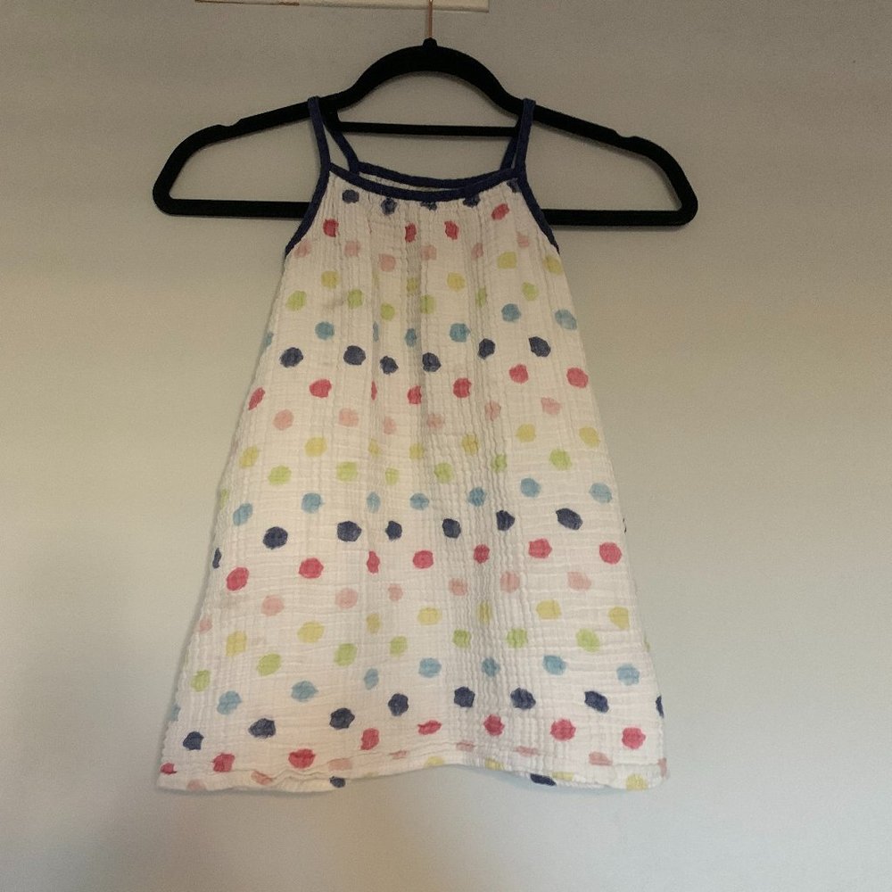 Primary- Girls Polka-Dot Cotton Dress - Size: 4-5